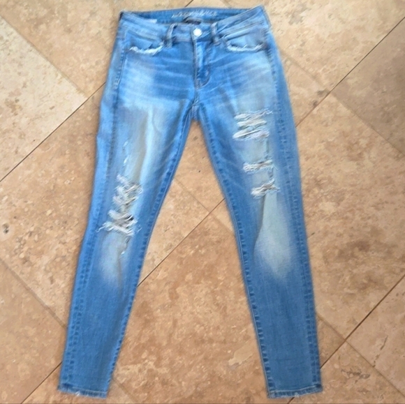 American Eagle outfitters light wash skinny jeans low rise - Picture 7 of 7